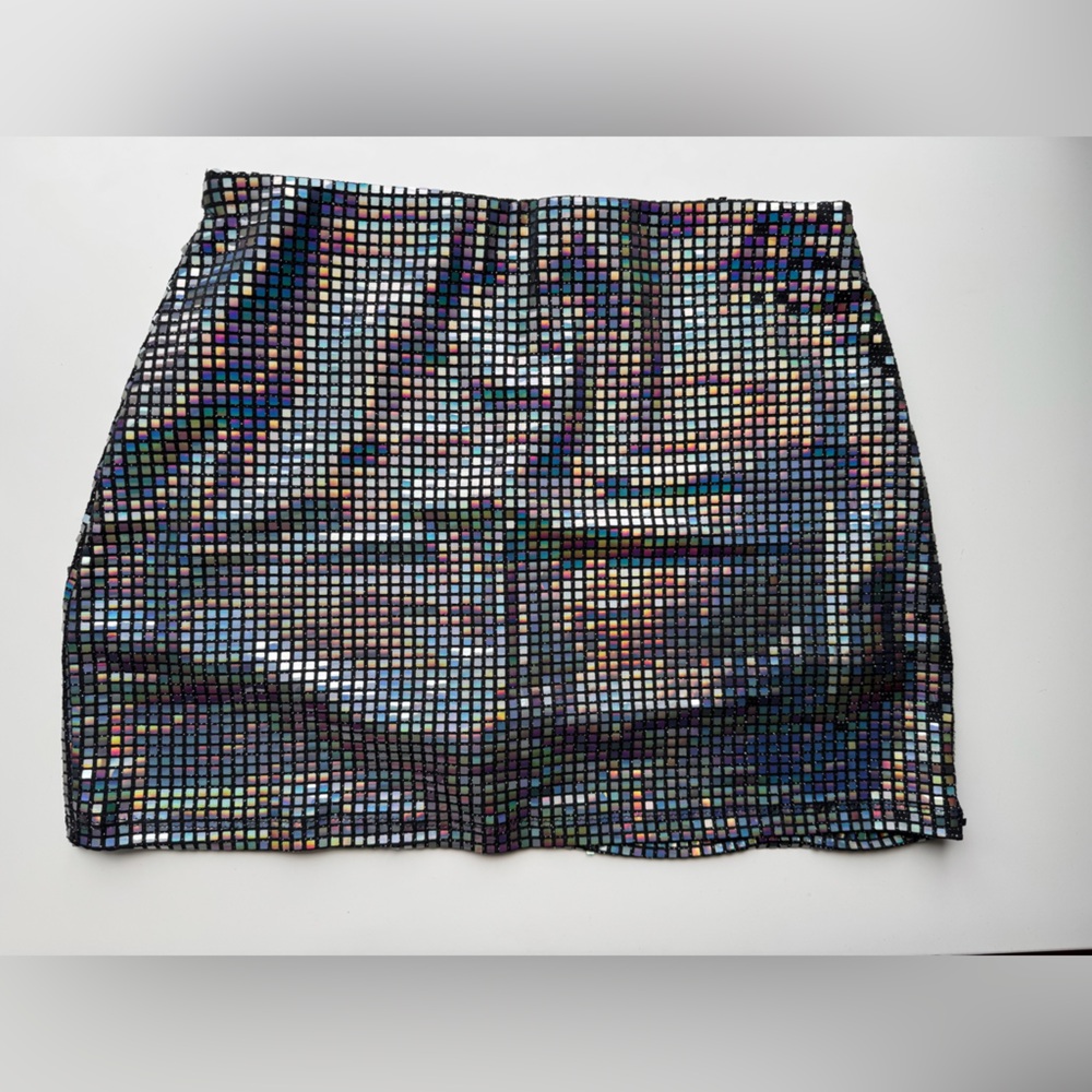Refuge Black and Silver Sequin Detail Skirt